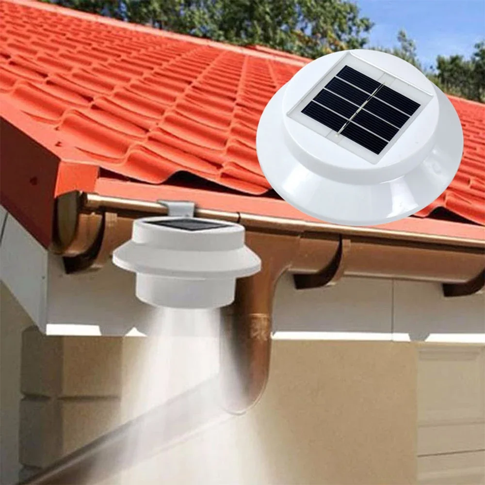 Lâmpada solar impermeável para exterior, luz de parede com 3 led, ip65, controle do sensor, para cerca, cerca, ao ar livre