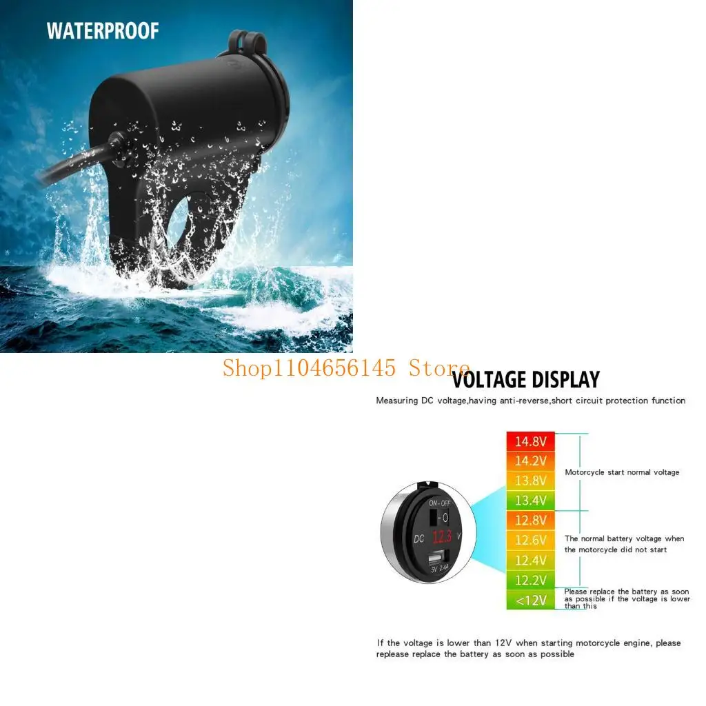 5AsD -Leistungsadapter mit LED -Voltmeter -Off Switch SAE zu USB -Adapter für Telefon -GPS