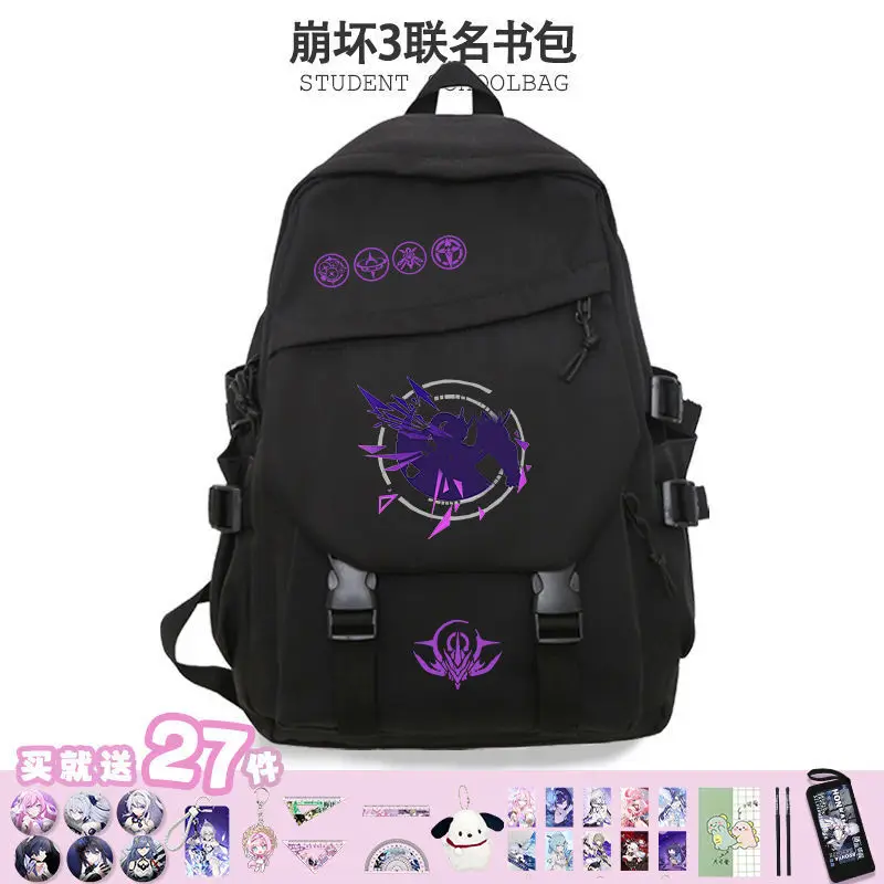 Honkai Impact 3 Minimalist Boys Girls, Large Capacity Backpack For Elementary And Middle Students, Casual Versatile Children's A