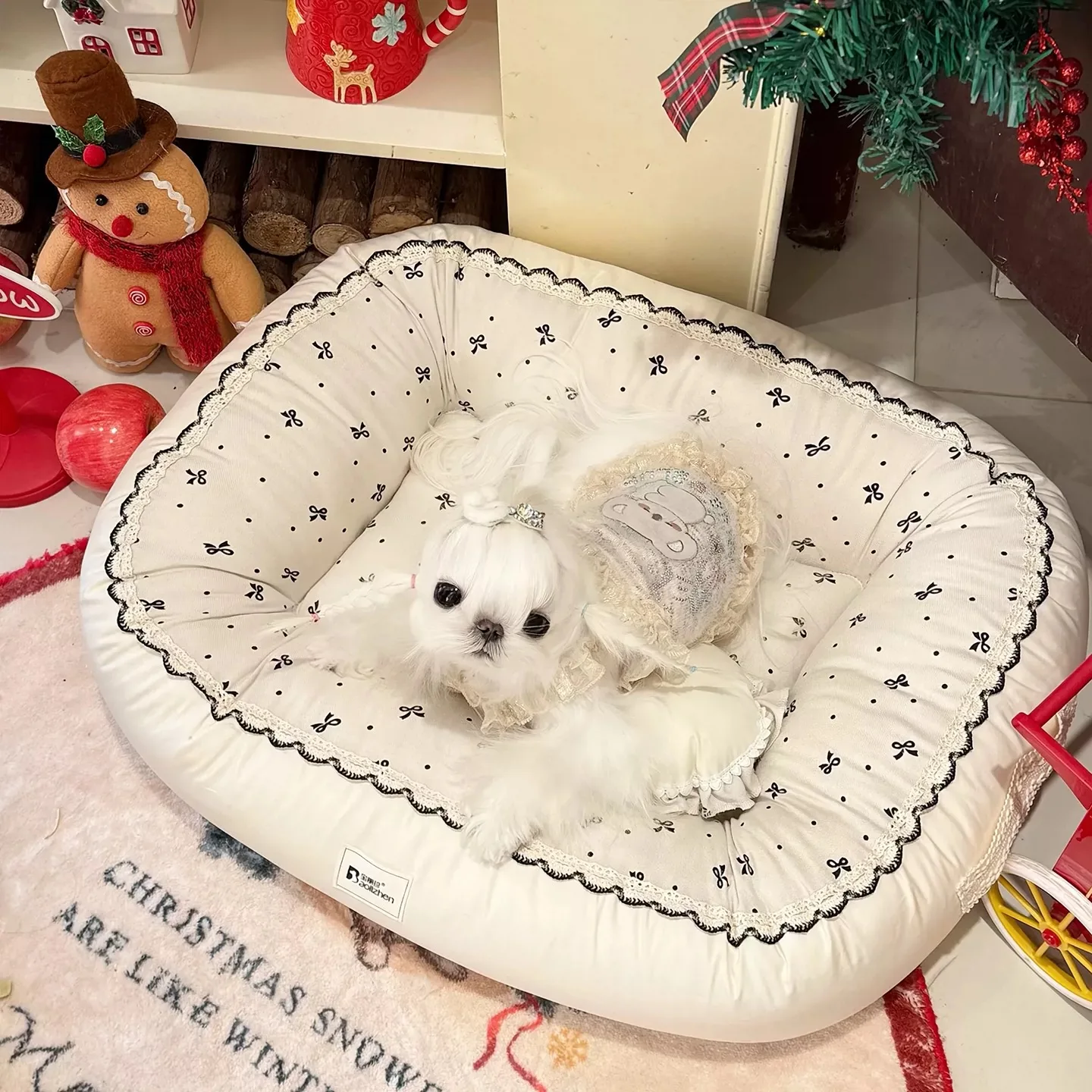 Cute Cotton Warm Pet Nest Printing Easy To Take Care of Cat Dog Nest Pet Kitten Cat Nest