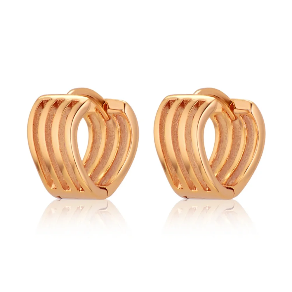 

Small Simple Hollow out Hoop Earrings For Women Gold Plated Earring Lightweight Female Jewelry Gifts