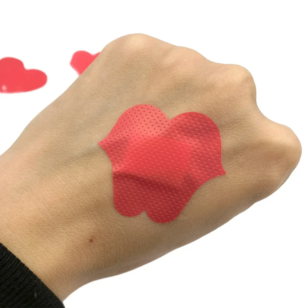 20pcs/set Red Heart Band Aid Waterproof Breathable Wound Plasters Heart Lips Shaped Children Kids Skin Patch First Aid Bandages