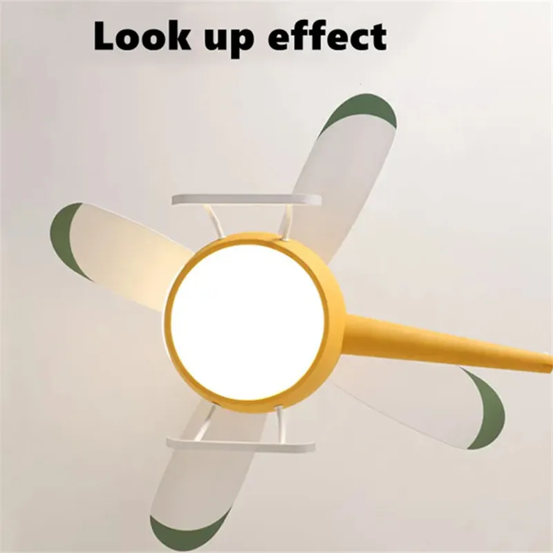 Luci dell\'aeroplano nordico per la stanza dei bambini lampadari semplici creativi del ventilatore da soffitto dell\'elicottero lampada della