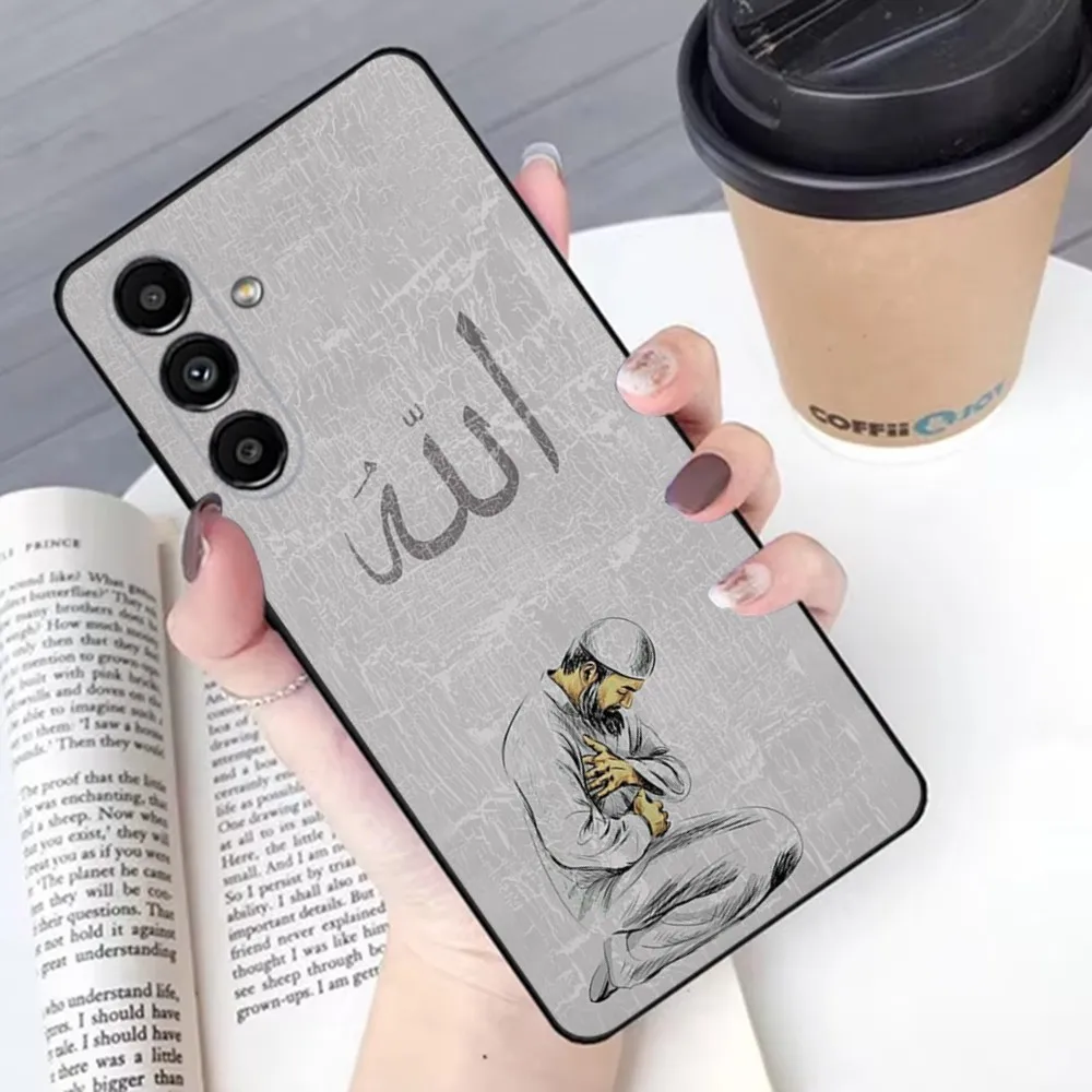 Чехол для телефона Only Allah для Samsung S24,23,22,30,21,10,9,Ultra,Plus,Lite,FE,мягкий силиконовый черный чехол