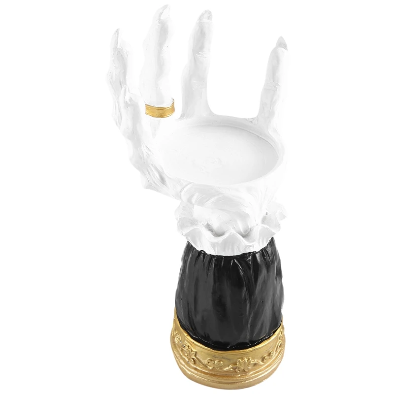 Halloween Resin Witch Hand Candlestick Creative Ghost Hand Haunted House Decoration Palm Candle Holder Art Crafts Ornaments