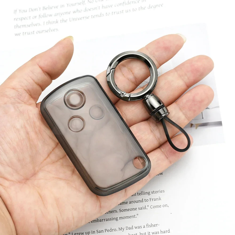TPU Transparent Black Keyless Suitable for Honda Civic Accord CR-V Fit Jazz Insight 2005-2012 Car Smart Keychain Key Case Cover