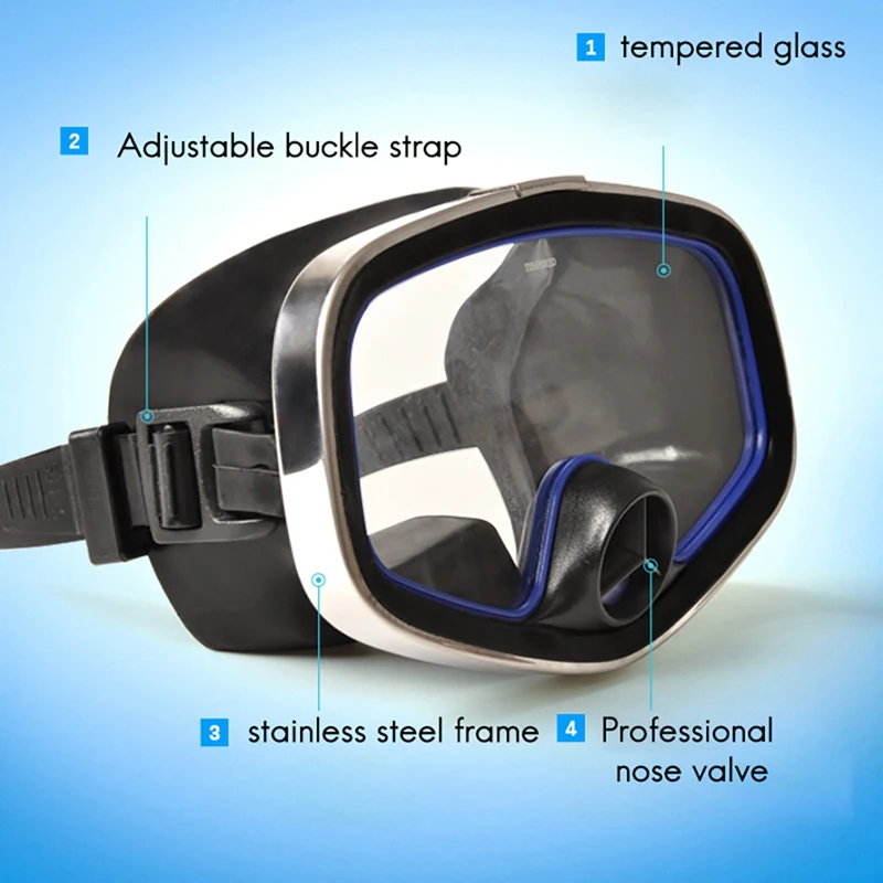 Yon Sub Scuba Diving Classic Free Dive maschera Purged in Silicone con una finestra valvola nasale nera maschera subacquea per adulti con telaio