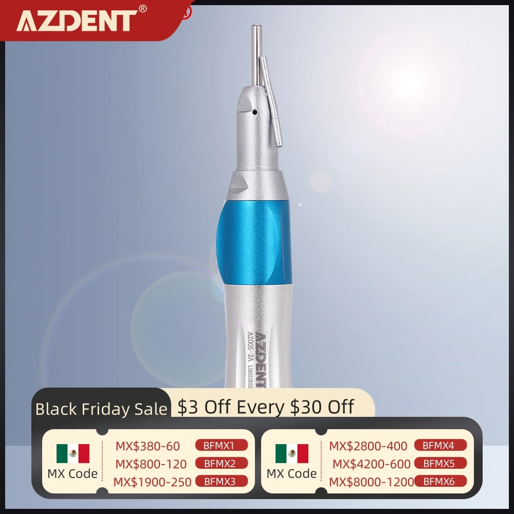 AZDENT Dental Surgical Straight Handpiece 1:1 With External Irrigation Pipe Rotation Speed 14000-20000r/Min