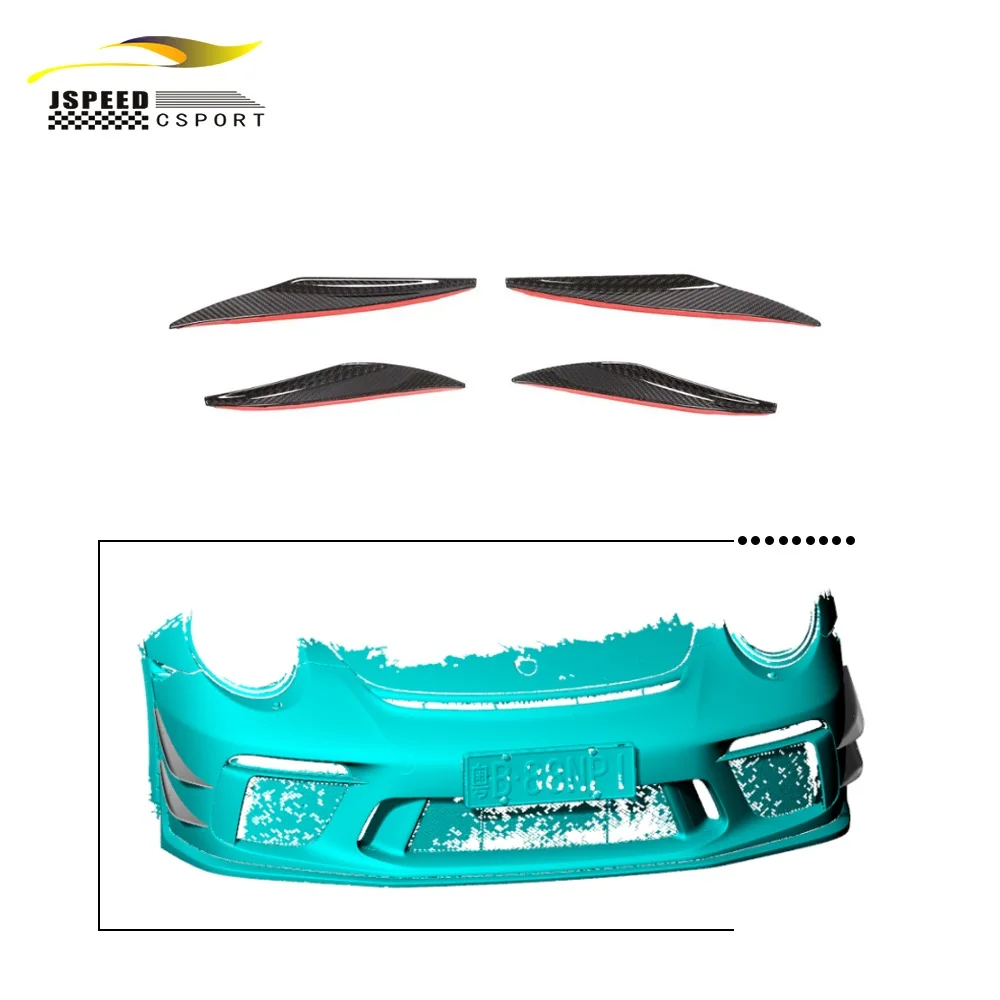 

Suitable for The dry carbon front bumper splitter canard fins of the Porsche 911 991 GT3 RS
