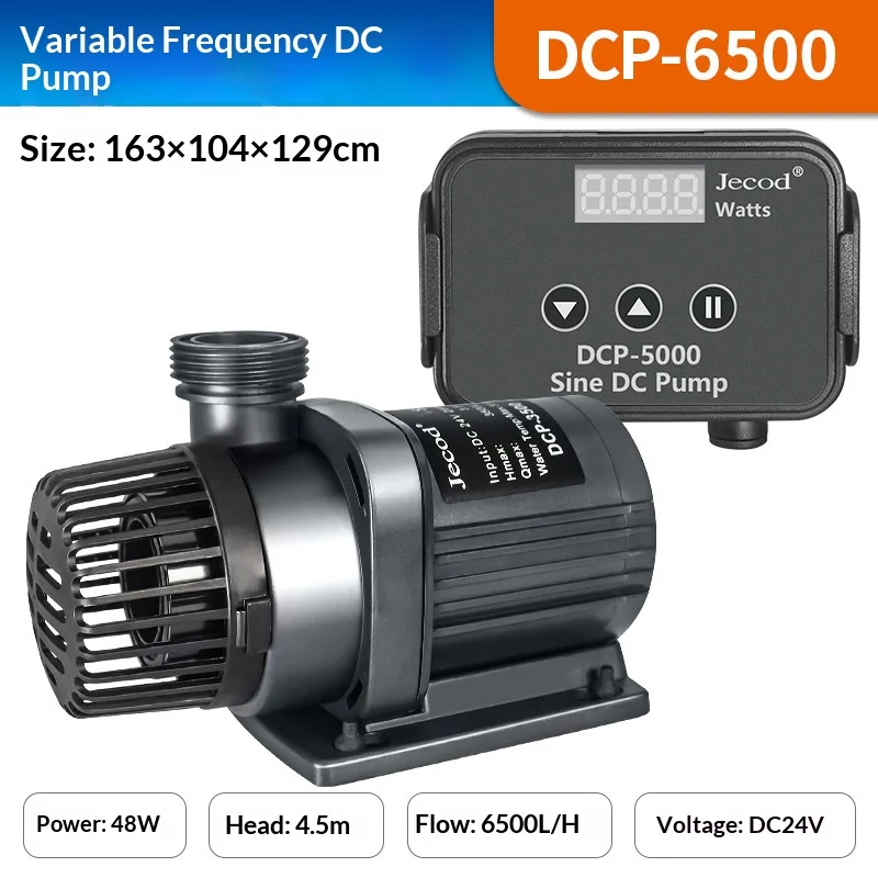 Jebao Jecod DCP-serie aquariumpomp met sinusgolf, variabele frequentie, geluidsarme DC-onderwaterpomp, instelbare stroomsnelheid.
