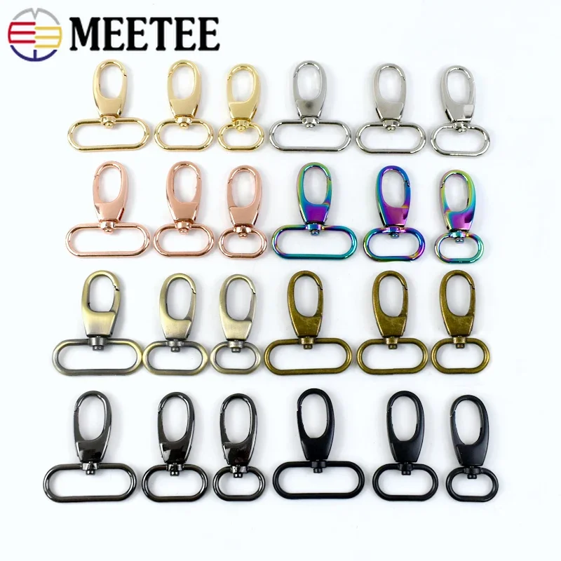 5/10/20Pcs Meetee 20-38mm Bag Metal Buckles Swivel Lobster Clasp Snap Ring for Strap Handbag Belt Hook Clip Hardware Accessories