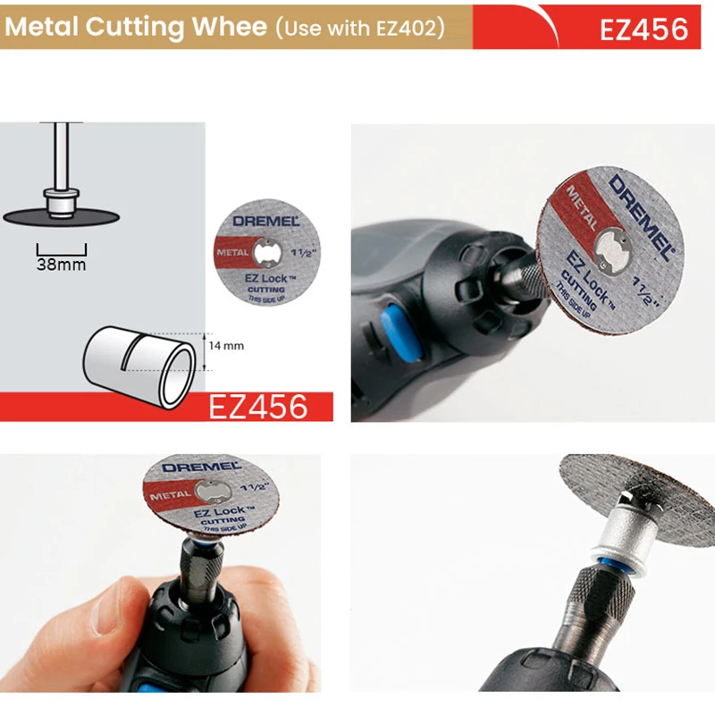 Imagem -06 - Discos Cortantes Dremel Ez456 Polegadas Peças Reforçado com Fibra de Vidro Discos de Corte Acessórios para Corte de Metais