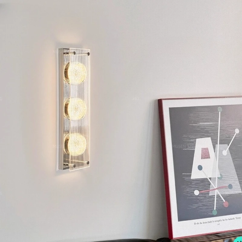 Bauhaus Rectangle Electroplating Aluminium LED Wall Lamps Acrylic Lampshade Moden Living Room Bedroom Kitchen Restaurant Sconces