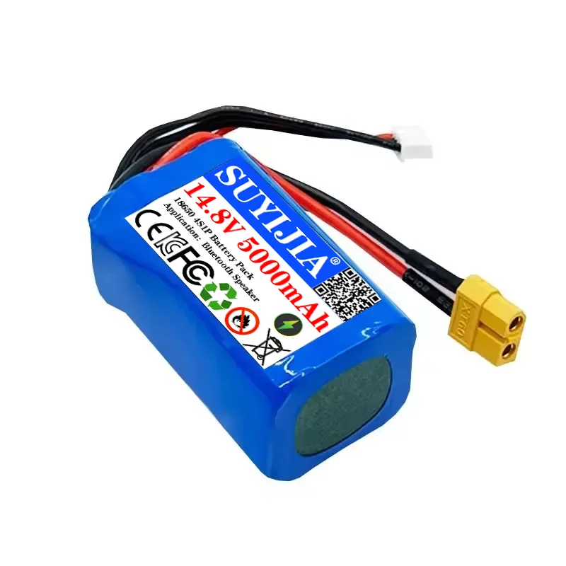 18650 Replacement Battery 14.8V 16.8V 5Ah 4S1P-LithiumIon Drone Battery with XH2.54-5P XT60 Connector for RC Quad-rotor Aircraft