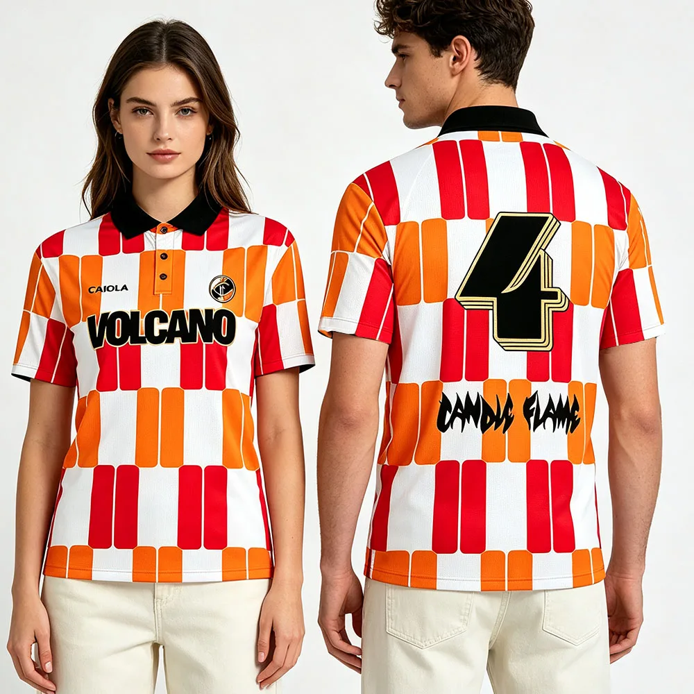 Jungle Volcano Football Polo Shirt Short Sleeve Summer Casual Fashion Tops Design Graphic Print Merch Shirts Men Women Clothing