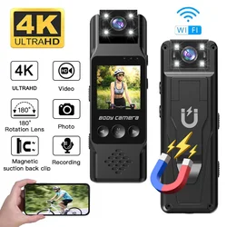 Sports Camera Portable Mini Camera 4K HD Wifi Magnetic Back Clip Digital Video Recorder Worn Body Cam Night Vision DVR 2025 New