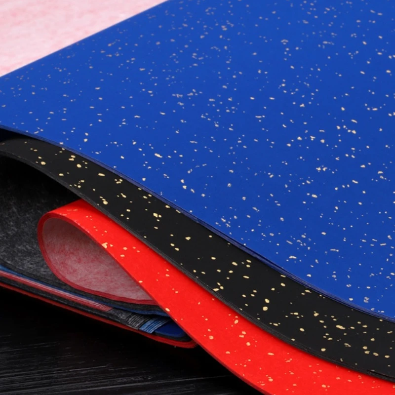 Xuan Paper Color Gold Foils Half Ripe Xuan Paper Chinese Couplet Cursive Calligraphy Paper Thicken Color Paper Cutting Papier