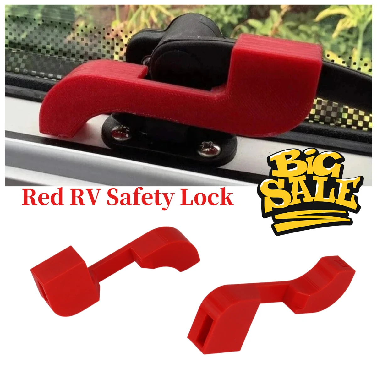1 Pair Red RV Safety Lock for Caravan Window Security Locks for SEITZ Dometic Window Latches RV Camper Interior Accessories