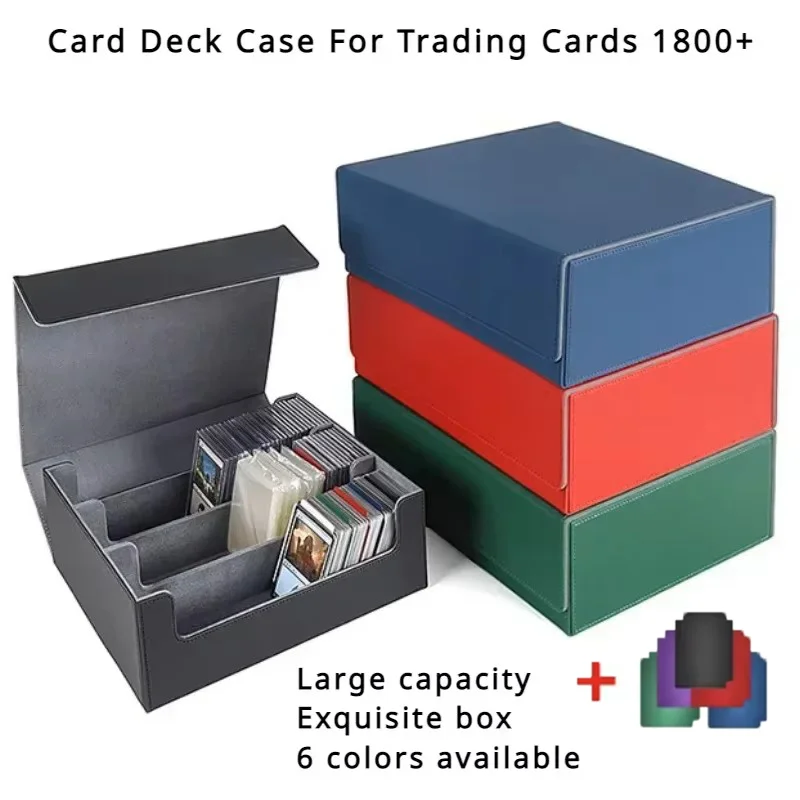 

Trading Card Storage Box PU Leather Deck Box for MTG Magic Deck Holder 1800+ Card Capacity Organizer for TCG Yogiho Board Games