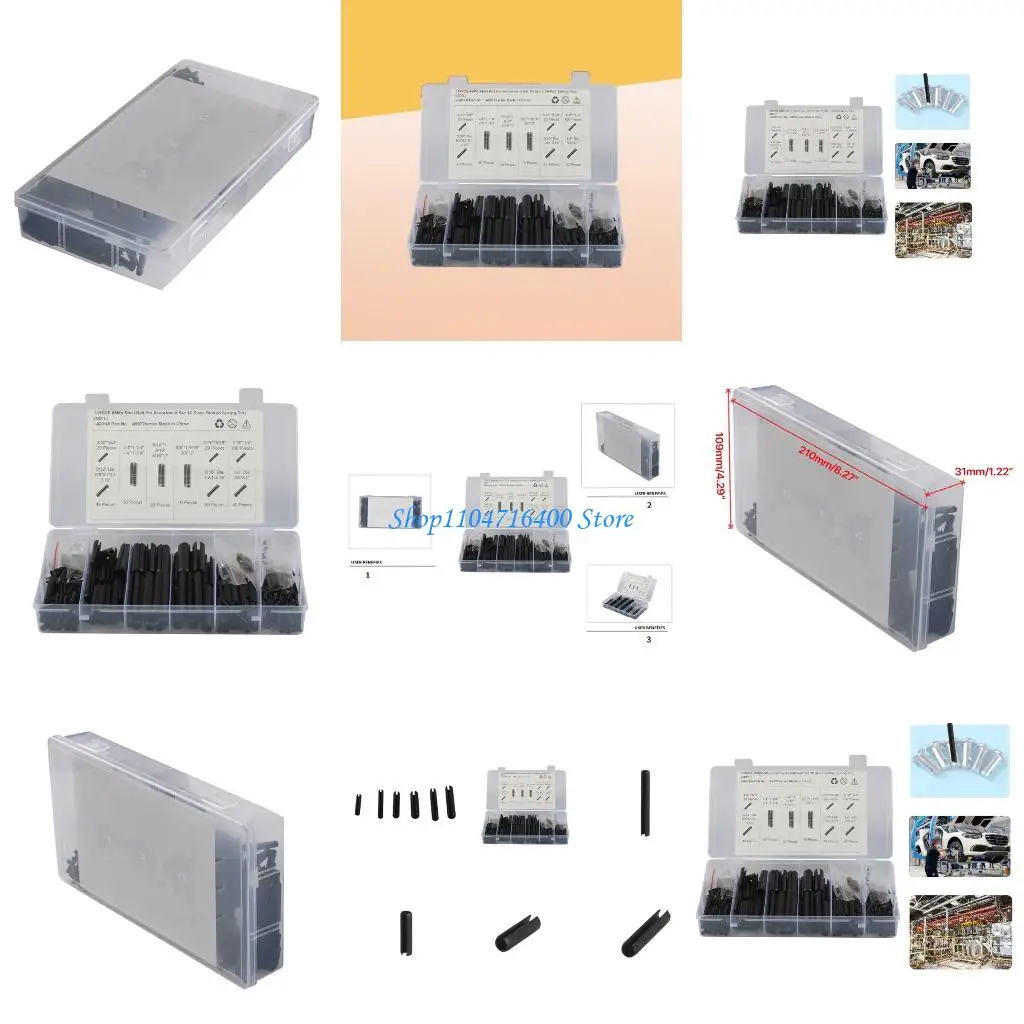 

y1gd 310pcs Split Spring Dowel Tension Pins Metal Hardware Assortment set Hollow Spring Pins Positioning Pins Wear Resist