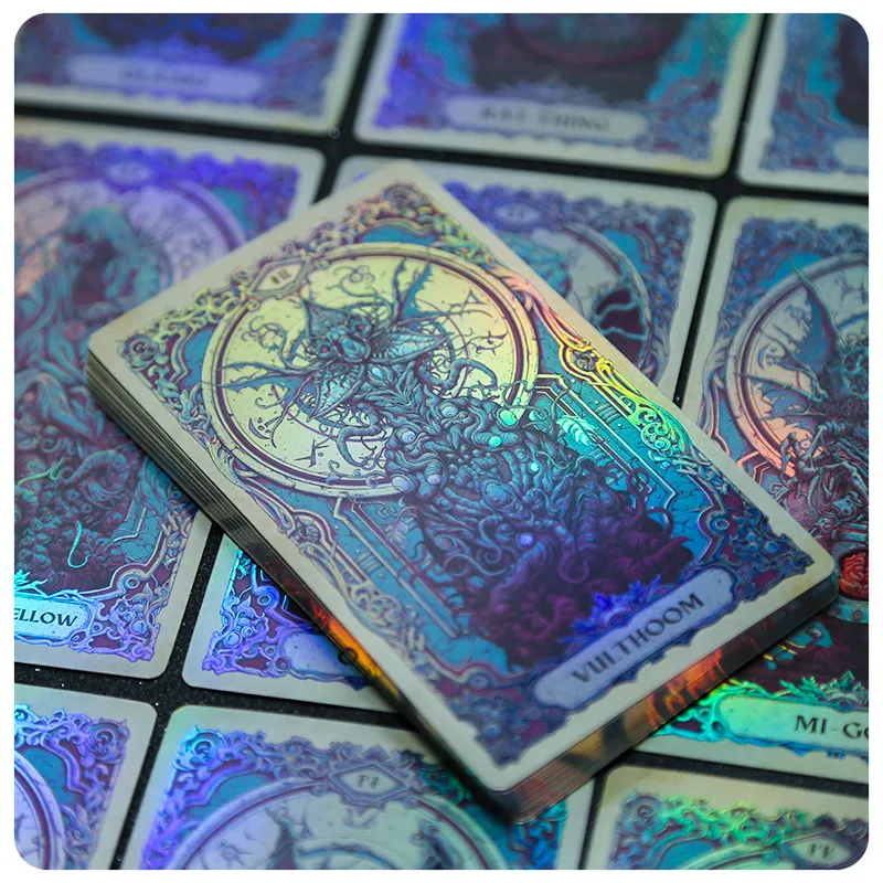 

Cthulhu Mythos Oracle Cards Reflections Of The Wall Of Night Holographic Foil Collectible Edition 40 Cards 70x120mm Divination