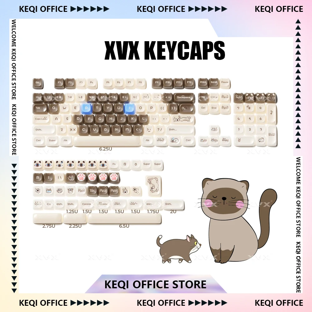 

XVX Cute Cat Keycaps MAO/MOA PC Transparent MAO/MOA Key Caps Customize Personalized Keycap Gamer Accessory Keycaps Gifts