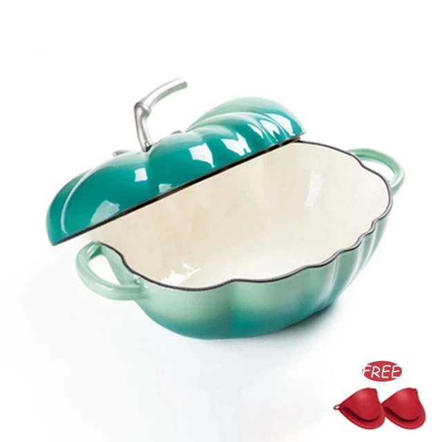 Cast Iron 27cm Enamel Stew Pot with Thickened Flat Bottom Onion Plate Induction Cooker BCA20B Household Tomato Shape