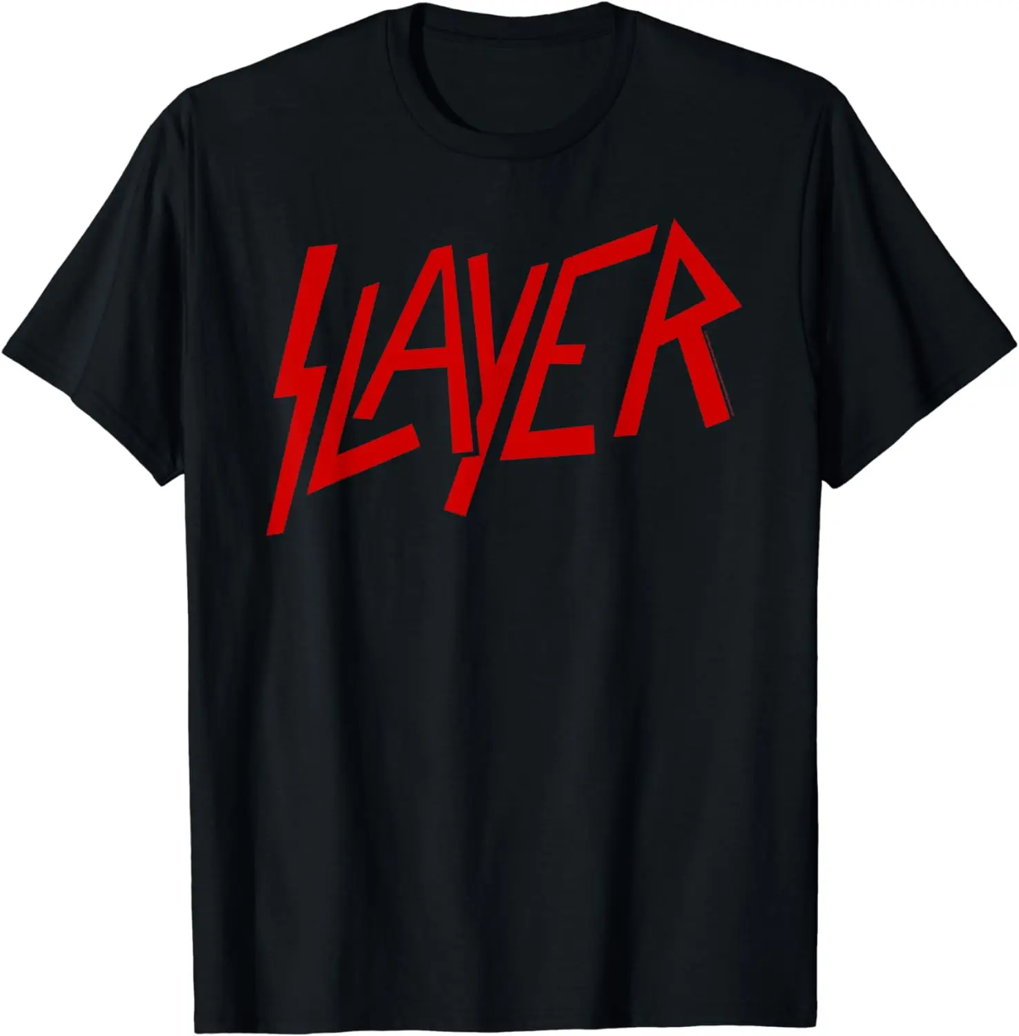 Slayer Official Classic Logo T-Shirt - Black, Crew Neck, Short Sleeve, Casual & Fitness (Polyester, Cotton)