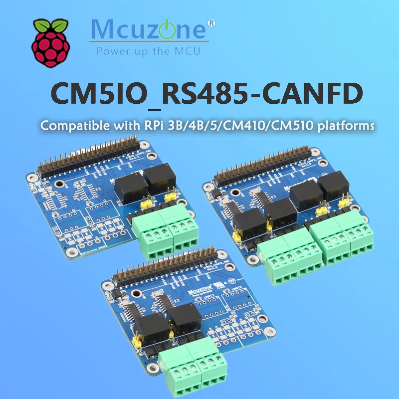 

Raspberry Pi CM5IO_RS485-CANFD module for Raspberry Pi CM5,RPi5,4B,3B,CM4,CM5IO platforms Two isolated RS485/CANFD port Optional