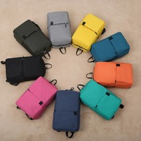Solid color backpack colorful outdoor student bag small backpack travel bag training class school bag