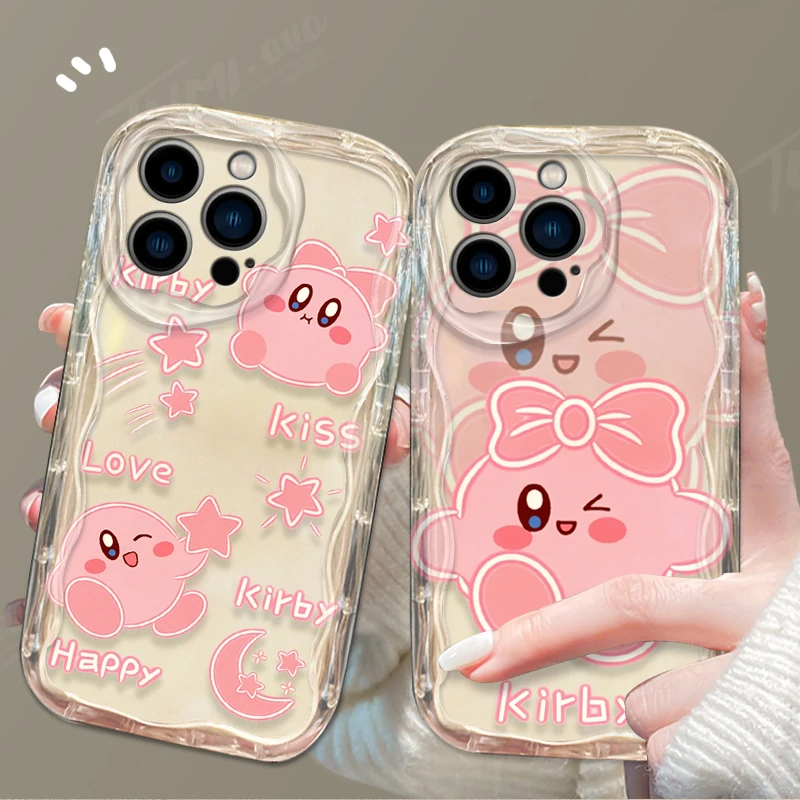 Lovely Cartoon K-Kirby Phone Case For iPhone 15 14 13 12 11 Pro Max X XR XS 8 7 6 6S Plus SE 2020 Soft Silicone Shockproof Cover