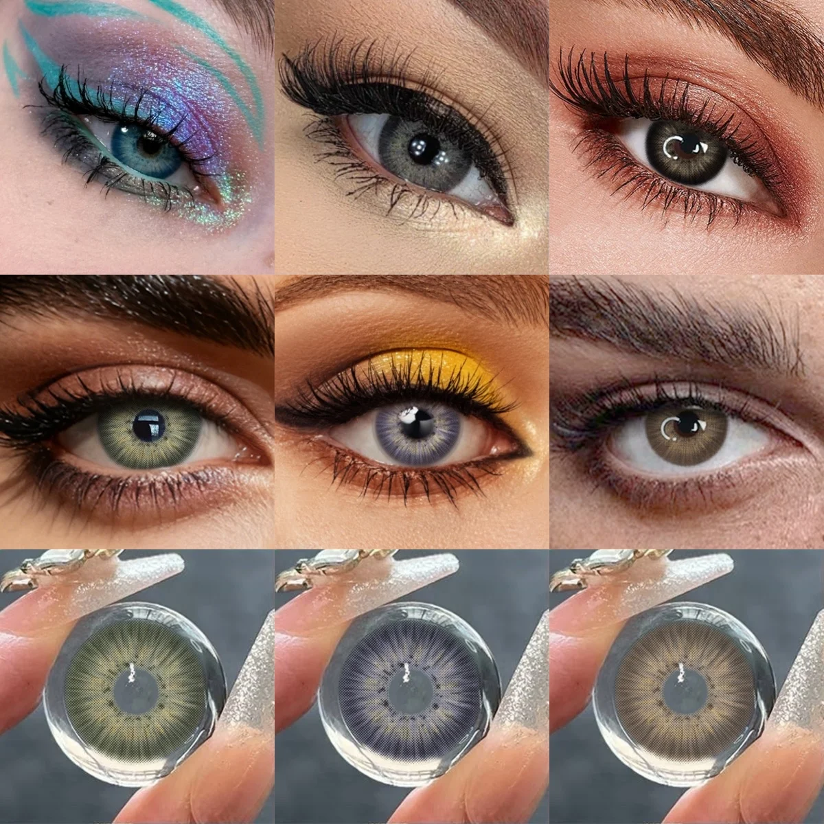VISUASHOW Urban Layer Farbige Kontaktlinsen mit Sehstärke, 2 Stück, 14,20 mm, halbjährige Einweglinsen für den täglichen Büro-Make-up-Bedarf