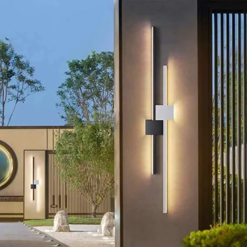 Solar Iron LED Wall Light Strip for Living Room Waterproof Remote Control Modern Design Dimmable High CRI 95