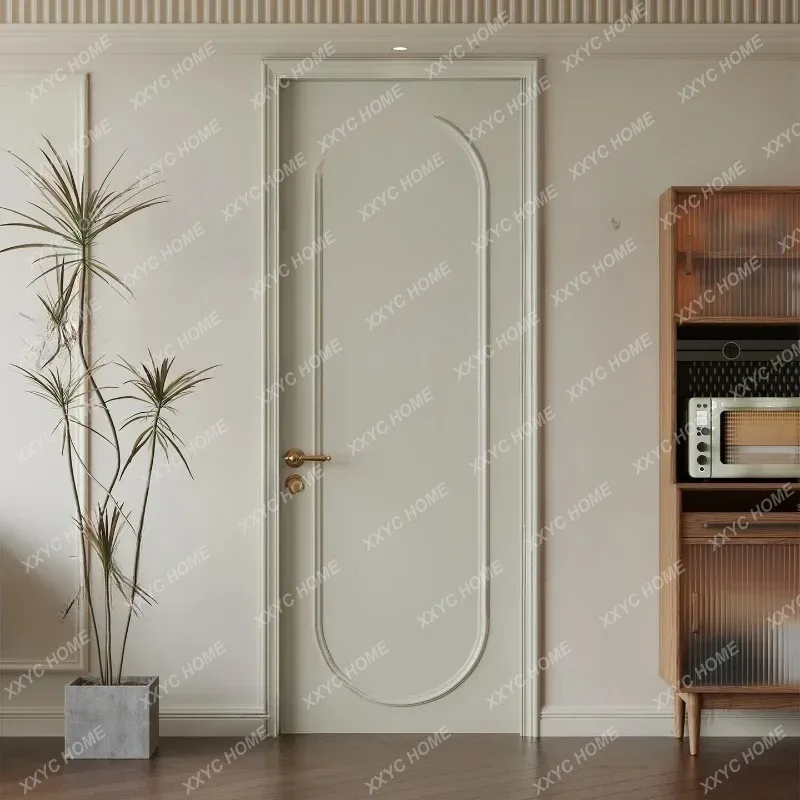 XXSolid wood bedroom door soundproof composite paint modern simple set door room door