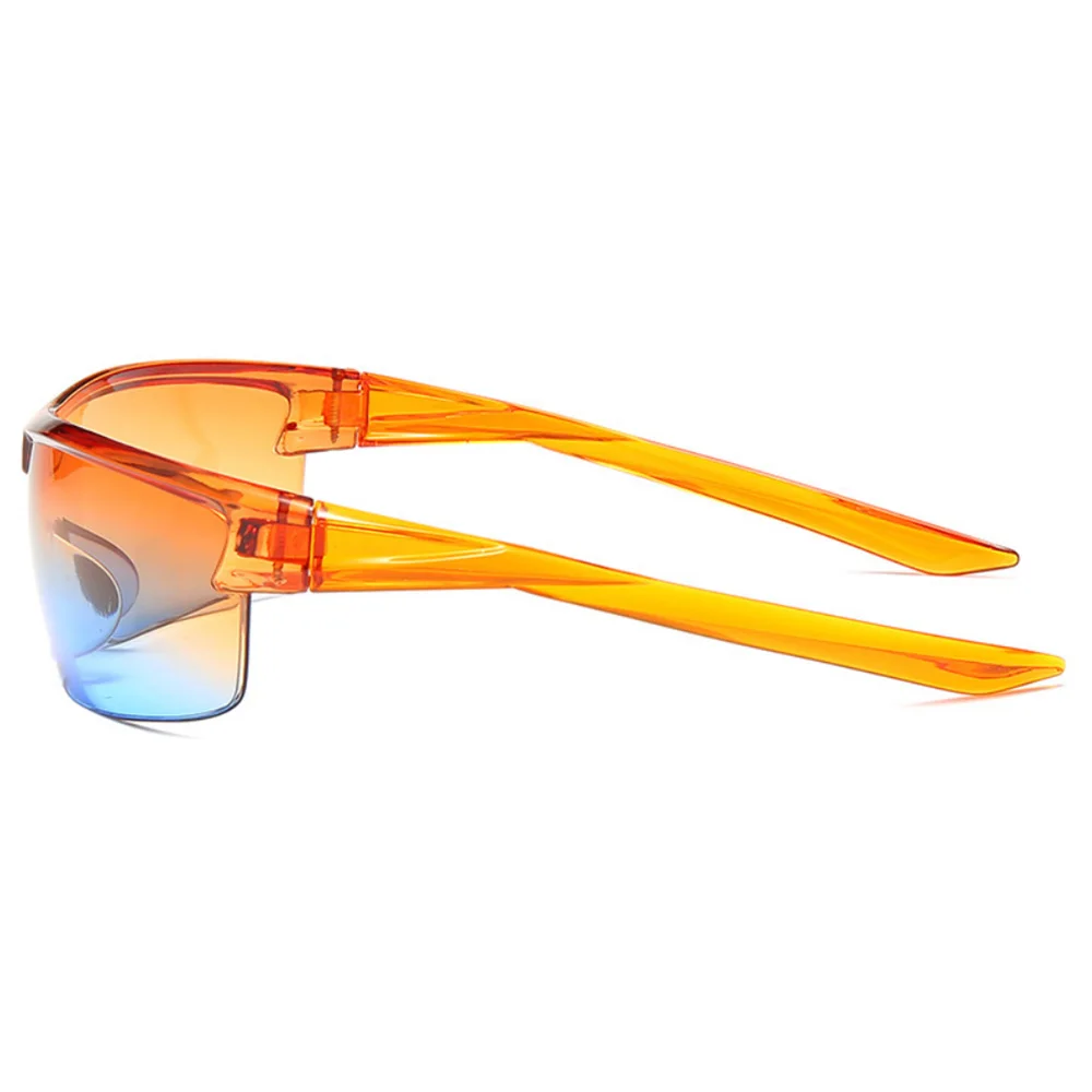 نظارات شمسية رياضية للنساء ملفوفة حول Y2K نظارات شمسية قطعة واحدة بدون إطار نظارات عصرية 2000 ظلال UV400 للرجال 2025