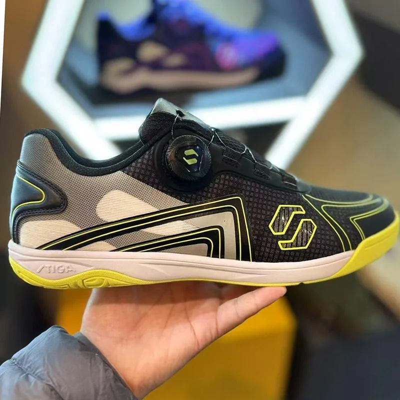 

2025 New Table Tennis Shoes Men Women Black Sky blue Badminton Shoes Unisex Quick Lacing Court Shoe Couples