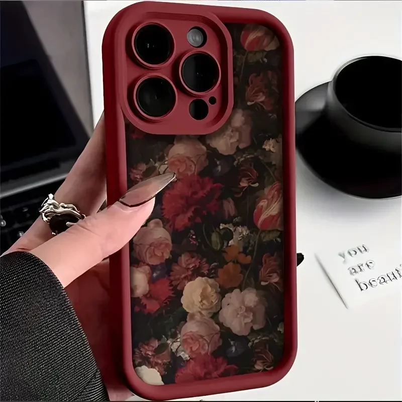 Rose design fashionable phone case for iPhone 11 13 14 15 Pro Max 12 Mini 78 Plus XS XR SE durable anti-fall full coverage