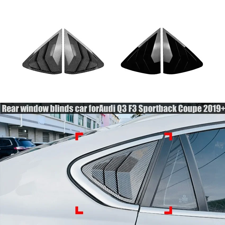 

Rear Window Blinds Window Louvers Shutters Trim Car Blinds Cover Sticker Accessories ABS for Audi Q3 F3 Sport back Coupe 2019+