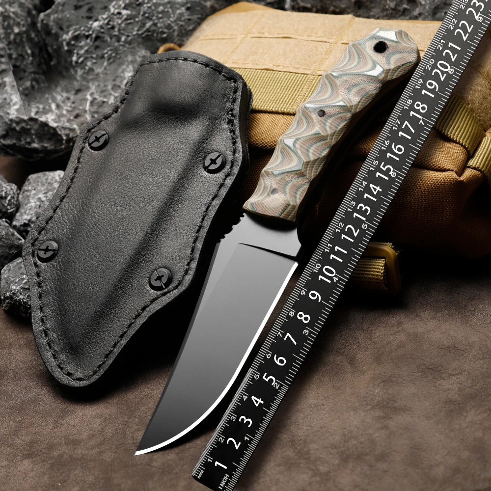 

Высококачественные ножи с фиксированным лезвием из нержавеющей стали, походные ножи, портативные интегрированные ножи с высокой твердостью для экстренных ситуаций, с чехлом.