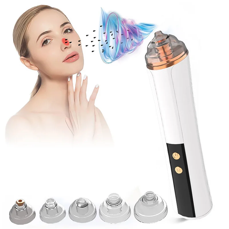 Elettrico visivo per la rimozione dei punti neri Aspirapolvere per i pori Strumento per l'estrazione dei brufoli dell'acne del viso con fotocamera 6 teste di aspirazione Cura della pelle
