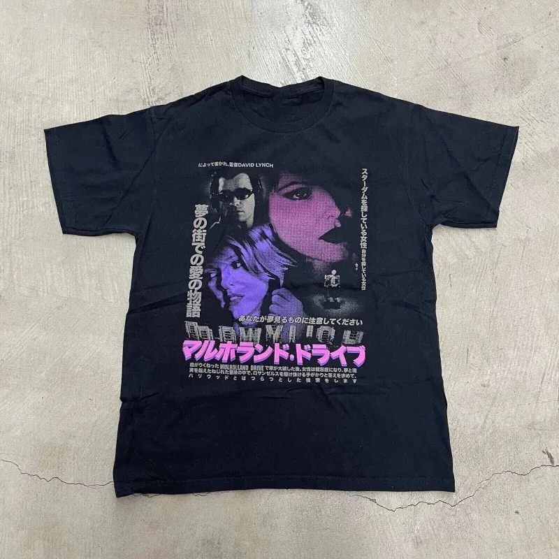 Camiseta unisex de David Lynch del programa "Mulholland Road", nueva camiseta informal retro estilo Harajuku Y2K de verano