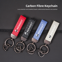 Carbon Fiber Leather Car Keychain Keyring Accessories For Renault RS Megane 2 3 4 Clio Trafic Twingo Scenic 2 Captur Kadjar Zoe