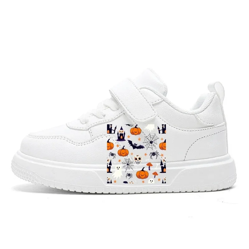 

Children's Casual Shoes Halloween-themed Pumpkin Pattern Cartoon Design Versatile Flat Soft-soled Walking Board Shoes