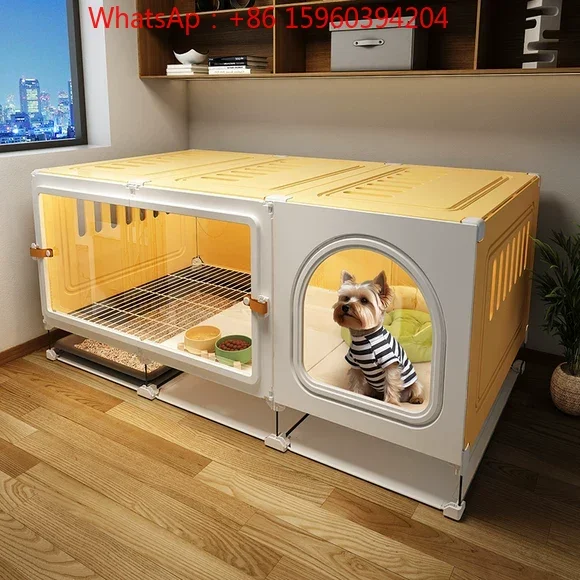 

Pet dog cage Small dog with toilet Separation kennel Luxury villa Household indoor one room, one living room and one bathroom