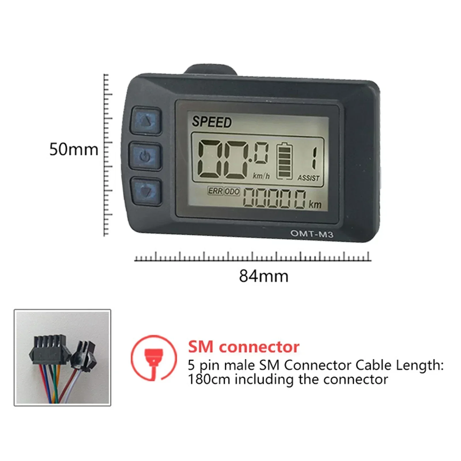 36V48V E-bike Electric Bike Scooter Instrument OMT-M3 LCD S900 Liquid Crysta Display Panel Ordinary 5-Pin SM Plug