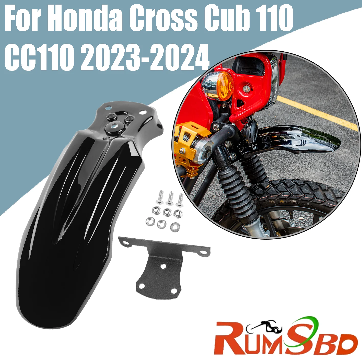 

CC110 Motorcycle Front Mudguard Fender Cover For Honda Cross Cub 110 CC 110 2023-2024 Wheel Splash Guard Accessories