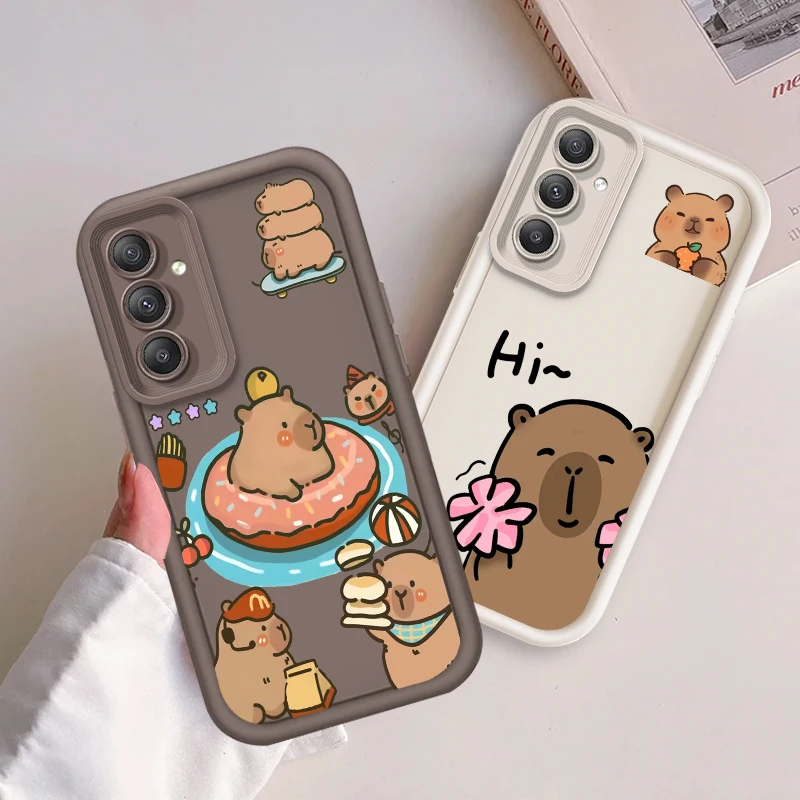 Cute Capybara Cartoon Animal For Samsung A73 A71 A54 A53 A52 A51 A33 A32 A21S A14 A13 A12 A03 A04 A05 5G Eye Ladder Soft