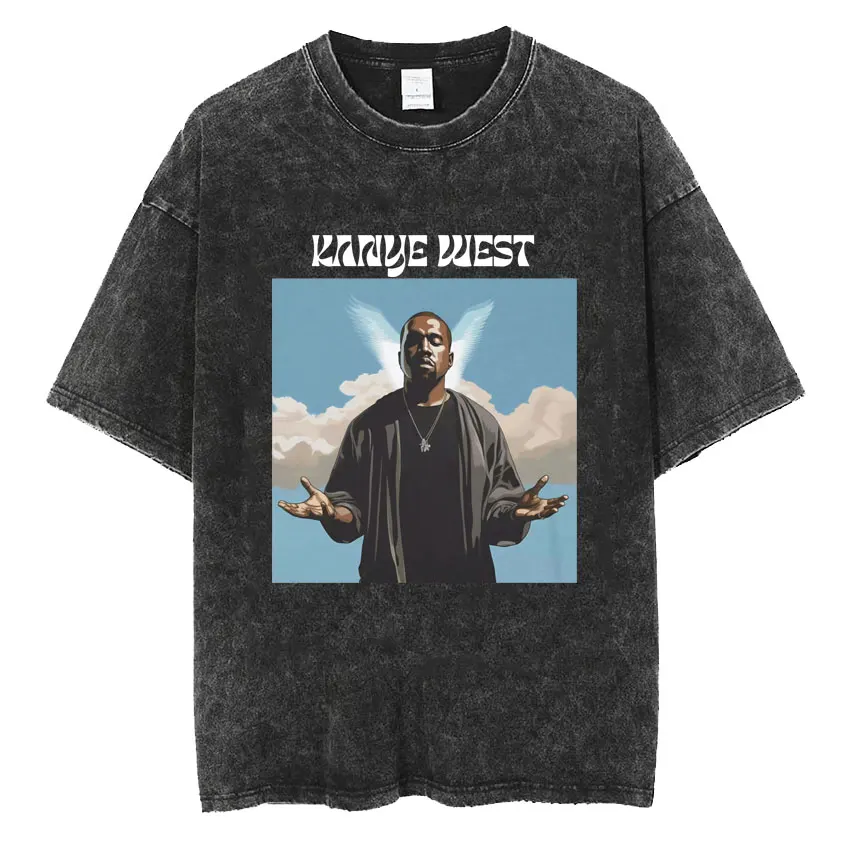 

Футболка унисекс с логотипом Kanye West Ye Ty Dolla Sign YS Vultures, в стиле Harajuku, хип-хоп, рэп, повседневная, с круглым вырезом, свободного кроя