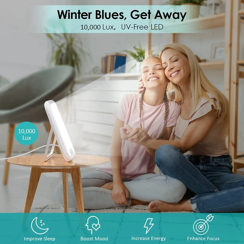 LED Light Therapy Lamp Portable Light Therapy Box Simulated Sunrise And Sunset Energy Lamp EU-PLUG
