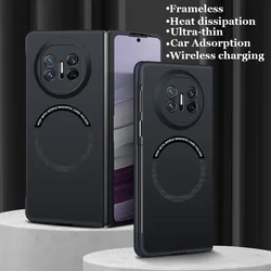 Asdipsa Matte Frameless Metal Ring Magnetic PC for Magsafe Case For Huawei Mate X5 X3 Slim Rimless Shockproof Hard PC Back Cover